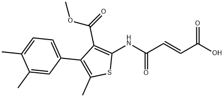 (E)-4-[[4-(3,4-dimethylphenyl)-3-methoxycarbonyl-5-methylthiophen-2-yl]amino]-4-oxobut-2-enoic acid Struktur