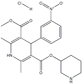 3-METHYL 5-PIPERIDIN-3-YL 2,6-DIMETHYL-4-(3-NITROPHENYL)-1,4-DIHYDROPYRIDINE-3,5-DICARBOXYLATE HCL Struktur