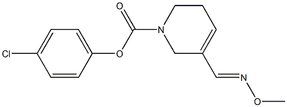 1(2H)-Pyridinecarboxylicacid, 3,6-dihydro-5-[(methoxyimino)methyl]-, 4-chlorophenyl ester Struktur