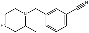 3-[(2-methylpiperazin-1-yl)methyl]benzonitrile Struktur