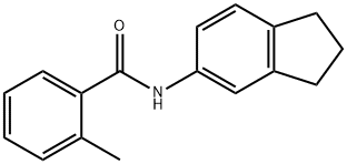 N-(2,3-dihydro-1H-inden-5-yl)-2-methylbenzamide Struktur