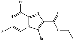 3,6,8-Tribromo-imidazo[1,2-a]pyrazine-2-carboxylic acid ethyl ester Struktur