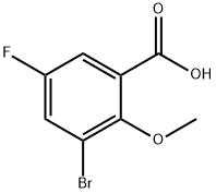 3-Bromo-5-fluoro-2-methoxy-benzoic acid Struktur