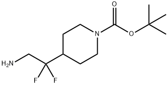 tert-butyl 4-(2-amino-1,1-difluoroethyl)piperidine-1-carboxylate Struktur