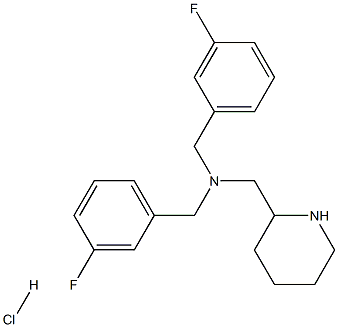 N,N-BIS(3-FLUOROBENZYL)-1-(PIPERIDIN-2-YL)METHANAMINE HYDROCHLORIDE Struktur