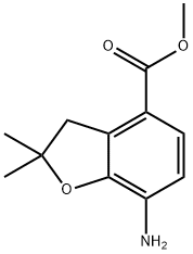 methyl 7-amino-2,2-dimethyl-2,3-dihydrobenzofuran-4-carboxylate Struktur