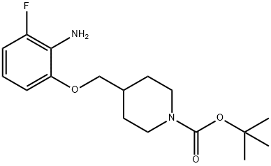 tert-Butyl 4-[(2-amino-3-fluorophenoxy)methyl]piperidine-1-carboxylate Struktur