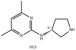 4,6-dimethyl-N-[(3R)-pyrrolidin-3-yl]pyrimidin-2-amine:hydrochloride Struktur