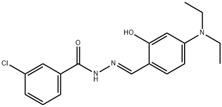 3-chloro-N'-[4-(diethylamino)-2-hydroxybenzylidene]benzohydrazide Struktur