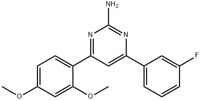 4-(2,4-dimethoxyphenyl)-6-(3-fluorophenyl)pyrimidin-2-amine Struktur