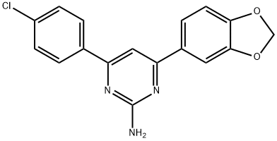 4-(2H-1,3-benzodioxol-5-yl)-6-(4-chlorophenyl)pyrimidin-2-amine Struktur