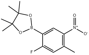 2-(2-FLUORO-4-METHYL-5-NITROPHENYL)-4,4,5,5-TETRAMETHYL-1,3,2-DIOXABOROLANE Struktur