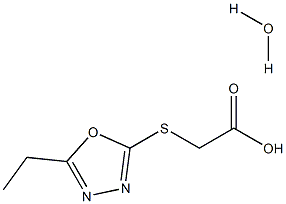 [(5-ethyl-1,3,4-oxadiazol-2-yl)thio]acetic acid hydrate Struktur