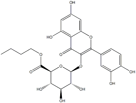 b-D-Glucopyranosiduronic acid,2-(3,4-dihydroxyphenyl)-5,7-dihydroxy-4-oxo-4H-1-benzopyran-3-yl, butyl ester Struktur