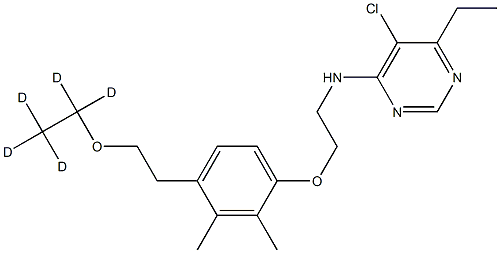 5-chloro-N-[2-[2,3-dimethyl-4-[2-(1,1,2,2,2-pentadeuterioethoxy)ethyl]phenoxy]ethyl]-6-ethylpyrimidin-4-amine Struktur