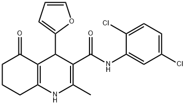 N-(2,5-dichlorophenyl)-4-(furan-2-yl)-2-methyl-5-oxo-4,6,7,8-tetrahydro-1H-quinoline-3-carboxamide Struktur