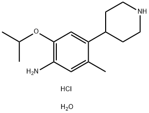 2-Isopropoxy-5-methyl-4-(piperidin-4-yl)aniline dihydrochloride hydrate Structure