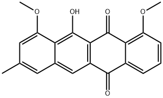 5,12-Naphthacenedione, 11-hydroxy-1,10-dimethoxy-8-methyl- Struktur