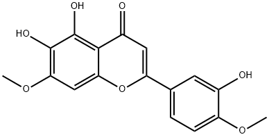 4H-1-Benzopyran-4-one,5,6-dihydroxy-2-(3-hydroxy-4-methoxyphenyl)-7-methoxy- Struktur