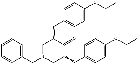 1-benzyl-3,5-bis(4-ethoxybenzylidene)-4-piperidinone Struktur