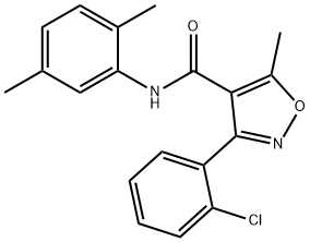 3-(2-chlorophenyl)-N-(2,5-dimethylphenyl)-5-methylisoxazole-4-carboxamide Struktur