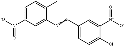 N-(4-chloro-3-nitrobenzylidene)-2-methyl-5-nitroaniline Struktur