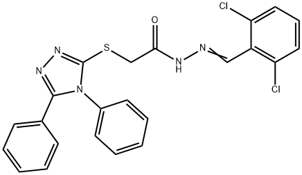 N-[(E)-(2,6-dichlorophenyl)methylideneamino]-2-[(4,5-diphenyl-1,2,4-triazol-3-yl)sulfanyl]acetamide Struktur