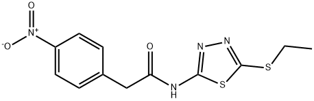 N-(5-(ethylthio)-1,3,4-thiadiazol-2-yl)-2-(4-nitrophenyl)acetamide Struktur