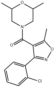 [3-(2-chlorophenyl)-5-methyl-1,2-oxazol-4-yl]-(2,6-dimethylmorpholin-4-yl)methanone Struktur