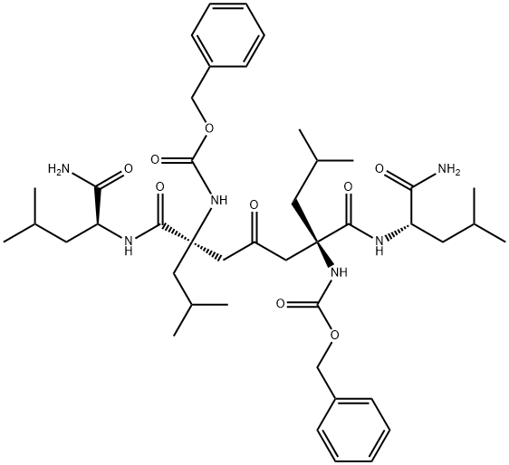 benzyl N-[(2S)-4-methyl-1-[[(2S)-4-methyl-1-[[3-[[(2S)-4-methyl-2-[[(2S)-4-methyl-2-(phenylmethoxycarbonylamino)pentanoyl]amino]pentanoyl]amino]-2-oxopropyl]amino]-1-oxopentan-2-yl]amino]-1-oxopentan-2-yl]carbamate Struktur