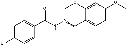 4-bromo-N'-[1-(2,4-dimethoxyphenyl)ethylidene]benzohydrazide Struktur