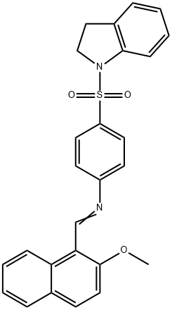 4-(2,3-dihydro-1H-indol-1-ylsulfonyl)-N-[(2-methoxy-1-naphthyl)methylene]aniline Struktur