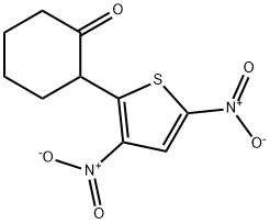 Cyclohexanone,2-(3,5-dinitro-2-thienyl)- Struktur