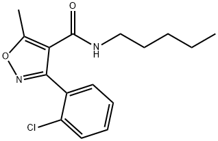 3-(2-chlorophenyl)-5-methyl-N-pentyl-1,2-oxazole-4-carboxamide Struktur