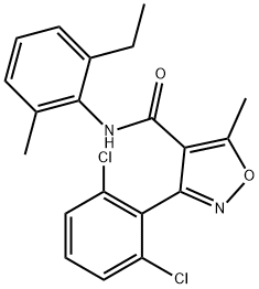 3-(2,6-dichlorophenyl)-N-(2-ethyl-6-methylphenyl)-5-methyl-1,2-oxazole-4-carboxamide Struktur