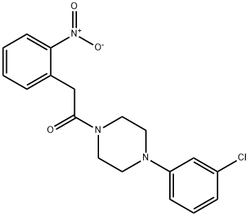 1-[4-(3-chlorophenyl)piperazin-1-yl]-2-(2-nitrophenyl)ethanone Struktur