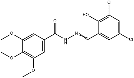 N'-(3,5-dichloro-2-hydroxybenzylidene)-3,4,5-trimethoxybenzohydrazide Struktur