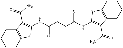 N,N'-bis[3-(aminocarbonyl)-4,5,6,7-tetrahydro-1-benzothien-2-yl]succinamide Struktur