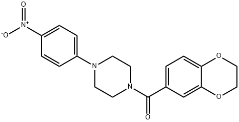 2,3-dihydro-1,4-benzodioxin-6-yl-[4-(4-nitrophenyl)piperazin-1-yl]methanone Struktur