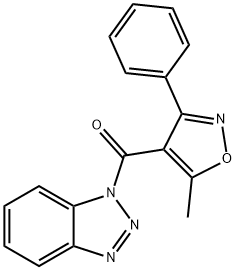 benzotriazol-1-yl-(5-methyl-3-phenyl-1,2-oxazol-4-yl)methanone Struktur