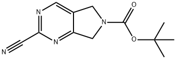 2-Cyano-5,7-dihydro-pyrrolo[3,4-d]pyrimidine-6-carboxylic acid tert-butyl ester Struktur