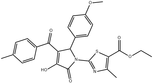 ethyl 2-(3-hydroxy-5-(4-methoxyphenyl)-4-(4-methylbenzoyl)-2-oxo-2,5-dihydro-1H-pyrrol-1-yl)-4-methylthiazole-5-carboxylate Struktur