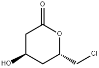 2H-Pyran-2-one, 6-(chloromethyl)tetrahydro-4-hydroxy-, (4R,6S)- Struktur