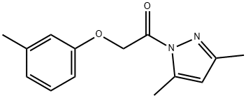 2-(3,5-dimethyl-1H-pyrazol-1-yl)-2-oxoethyl 3-methylphenyl ether Struktur