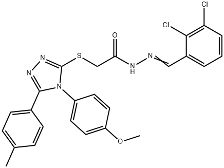 N-[(E)-(2,3-dichlorophenyl)methylideneamino]-2-[[4-(4-methoxyphenyl)-5-(4-methylphenyl)-1,2,4-triazol-3-yl]sulfanyl]acetamide Struktur