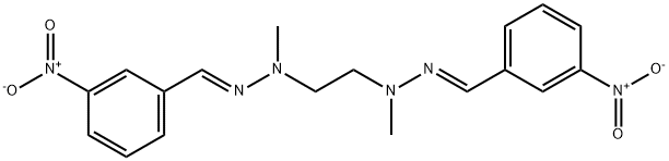 (2E,2'E)-1,1'-ethane-1,2-diylbis[1-methyl-2-(3-nitrobenzylidene)hydrazine] Struktur