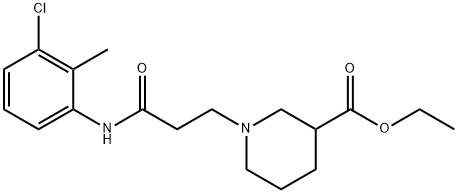 ethyl 1-{3-[(3-chloro-2-methylphenyl)amino]-3-oxopropyl}piperidine-3-carboxylate Struktur