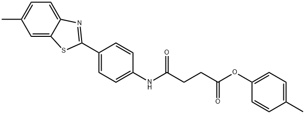 4-methylphenyl 4-{[4-(6-methyl-1,3-benzothiazol-2-yl)phenyl]amino}-4-oxobutanoate Struktur