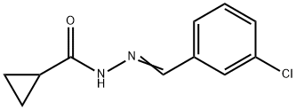 N-[(E)-(3-chlorophenyl)methylideneamino]cyclopropanecarboxamide Struktur