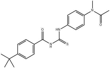 N-[({4-[acetyl(methyl)amino]phenyl}amino)carbonothioyl]-4-tert-butylbenzamide Struktur